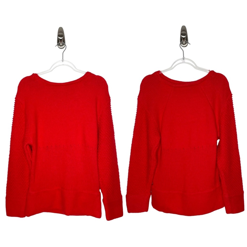 Helmut Lang | NWT Chunky Wool Knit Sweater in Opacity Intarsia Vein Red Small